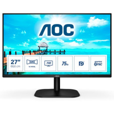 Монитор жидкокристаллический AOC 27B2QAM/01 LCD 27\\ 16:9 1920х1080(FHD) VA, nonGLARE, 250cd/m2, H178°/V178°, 4000:1, 20M:1, 16.7M, 4ms, VGA, HDMI, DP, Tilt, Speakers, Black