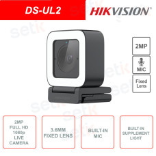 Веб-камера Hikvision DS-UL2 (2MP CMOS Sensor0.1Lux @ (F1.2,AGC ON),Built-in Mic,USB 2.0,19201080@30/25fps,3.6mm Fixed LensAuto Focus,Magnetic bracketBuilt-in fill LightFree Desktop-Tripodб Интерфейс Type-C, поддержка протокола USB 2.0, кабель 2 м))