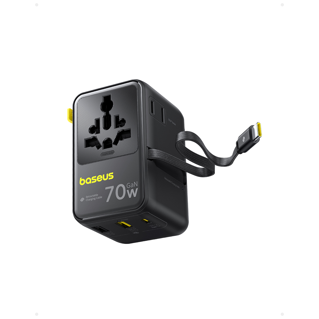 Адаптер питания Baseus EnerCore CG11 Universal Travel Adapter 70W 2AC+2U+2C Cosmic Black