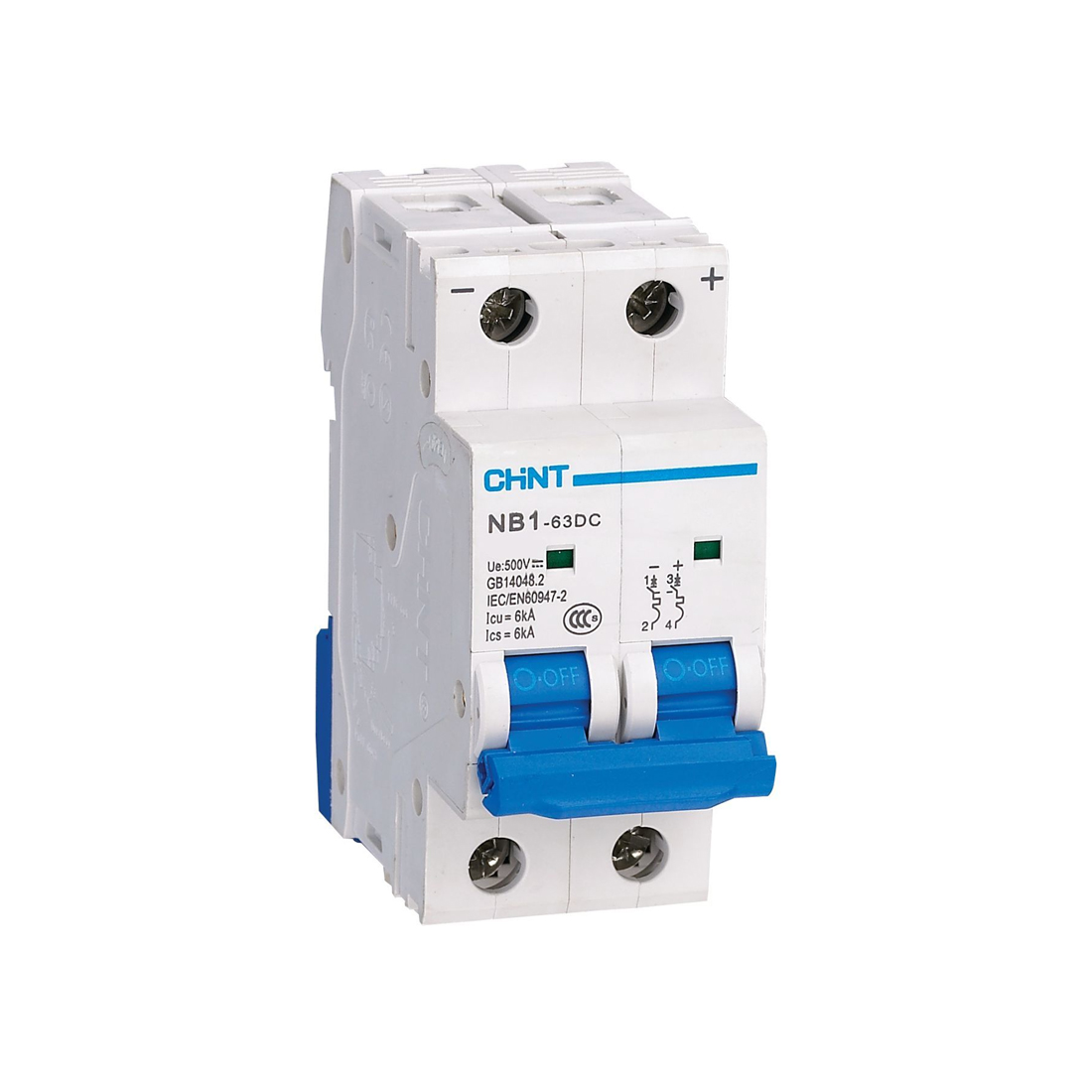 Автоматический выключатель CHINT NB1-63DC 2P C4A DC500В 6kA
