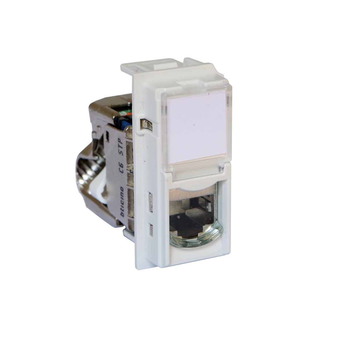Розетка компьютерная Bticino KW4279C6S Living Now RJ45 cat6 STP 1 модуль белая