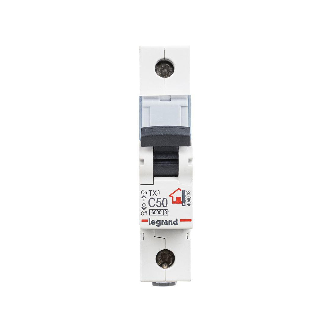 Автоматический выключатель Legrand 404033 1П C50A TX3 6000 6kA