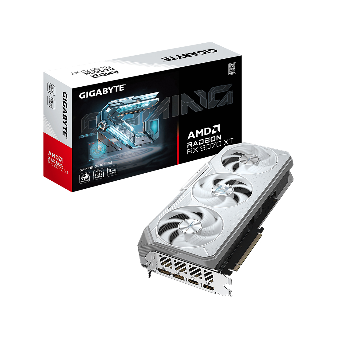 Видеокарта Gigabyte (GV-R907XGAMINGOCICE-16GD) Radeon RX 9070 XT GAMING OC ICE 16G