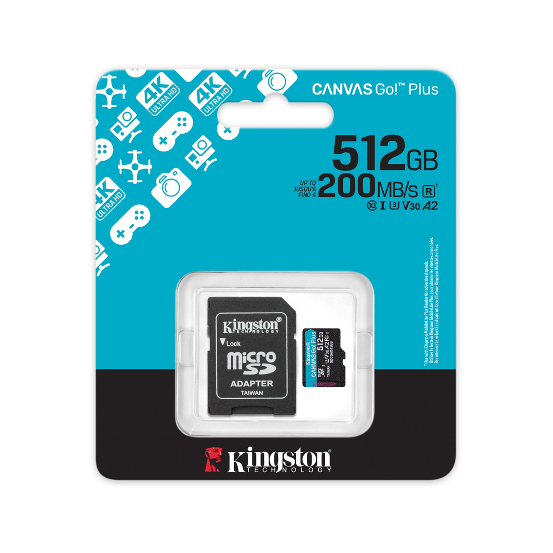 Карта памяти Kingston SDCG4/512GB Canvas Go Plus A2 U3 V30 512GB