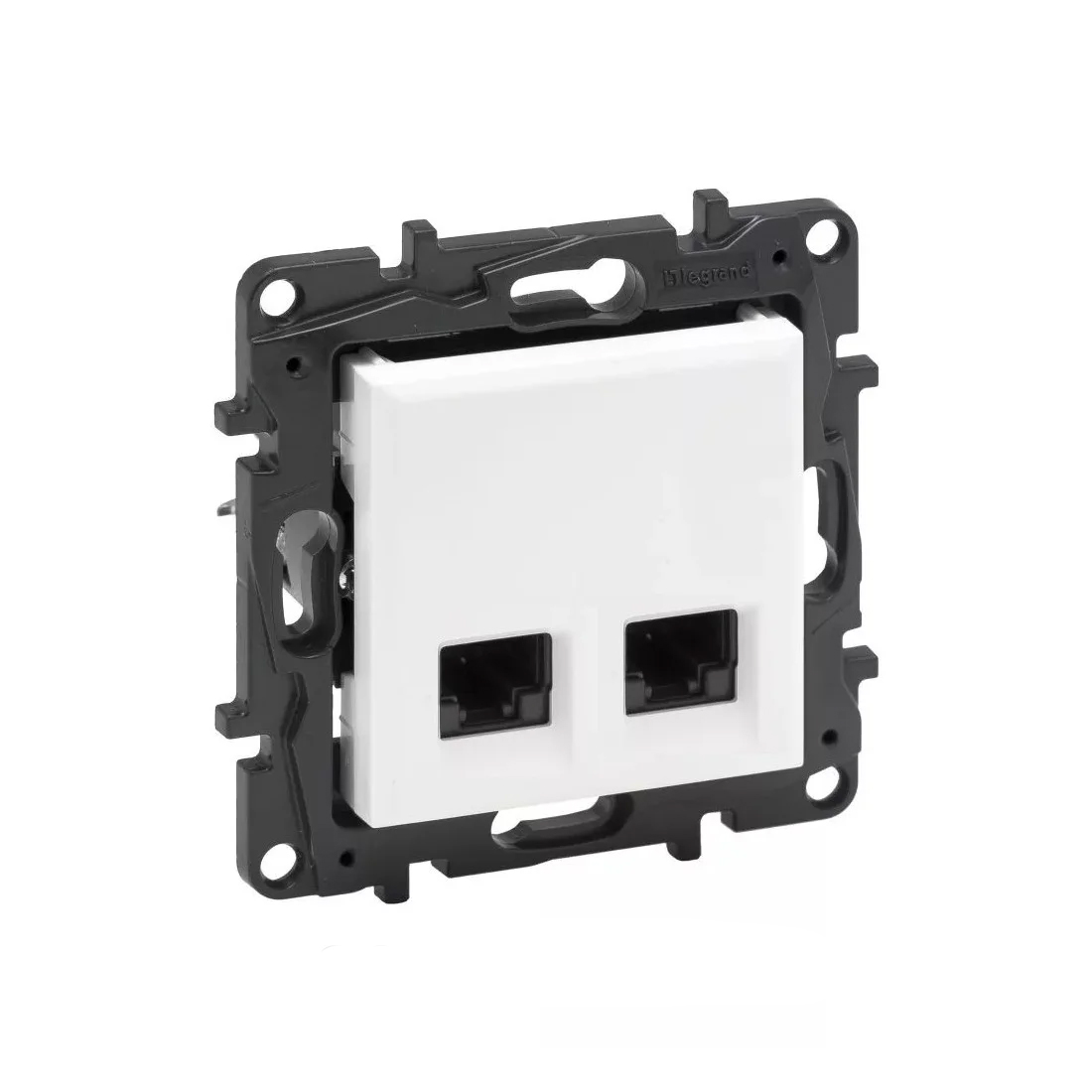 Информационная розетка двойная Niloe Step 2хRJ45 Кат.6 UTP Белый new