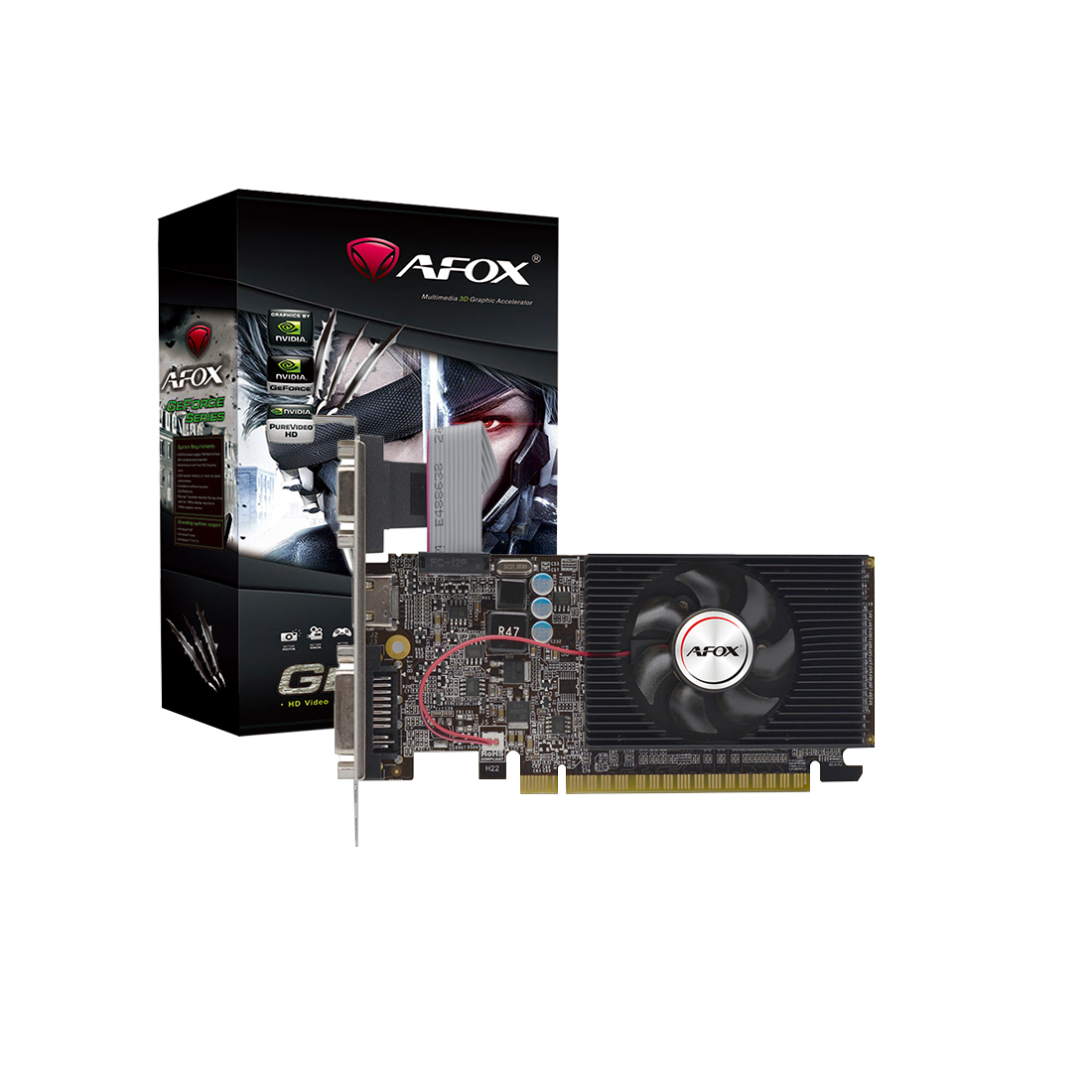 Видеокарта AFOX GT610 2GB D3 LP Single Fan (AF610-2048D3L7-V8)