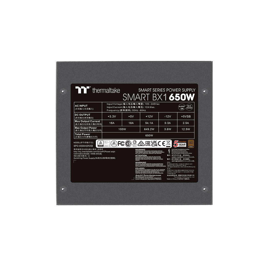 Блок питания Thermaltake Smart BX1 D2D 650W (Bronze)