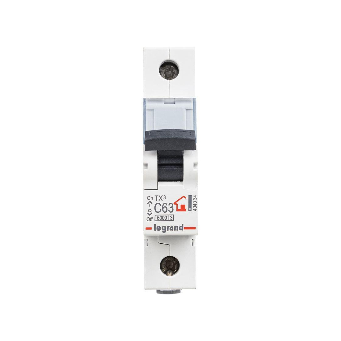 Автоматический выключатель Legrand 404034 1П C63A TX3 6000 6kA