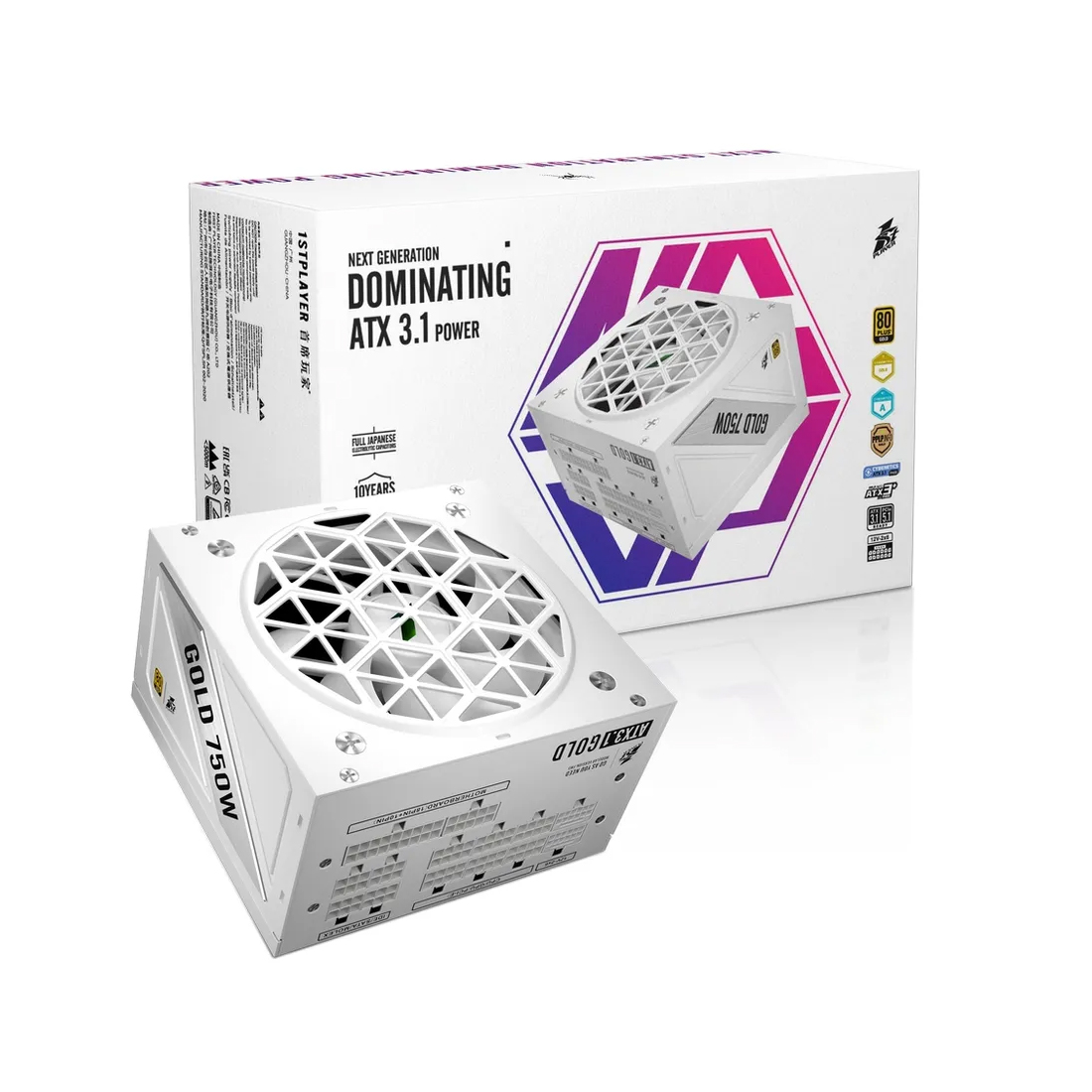 Блок питания 1STPLAYER NGDP 750W White Gold