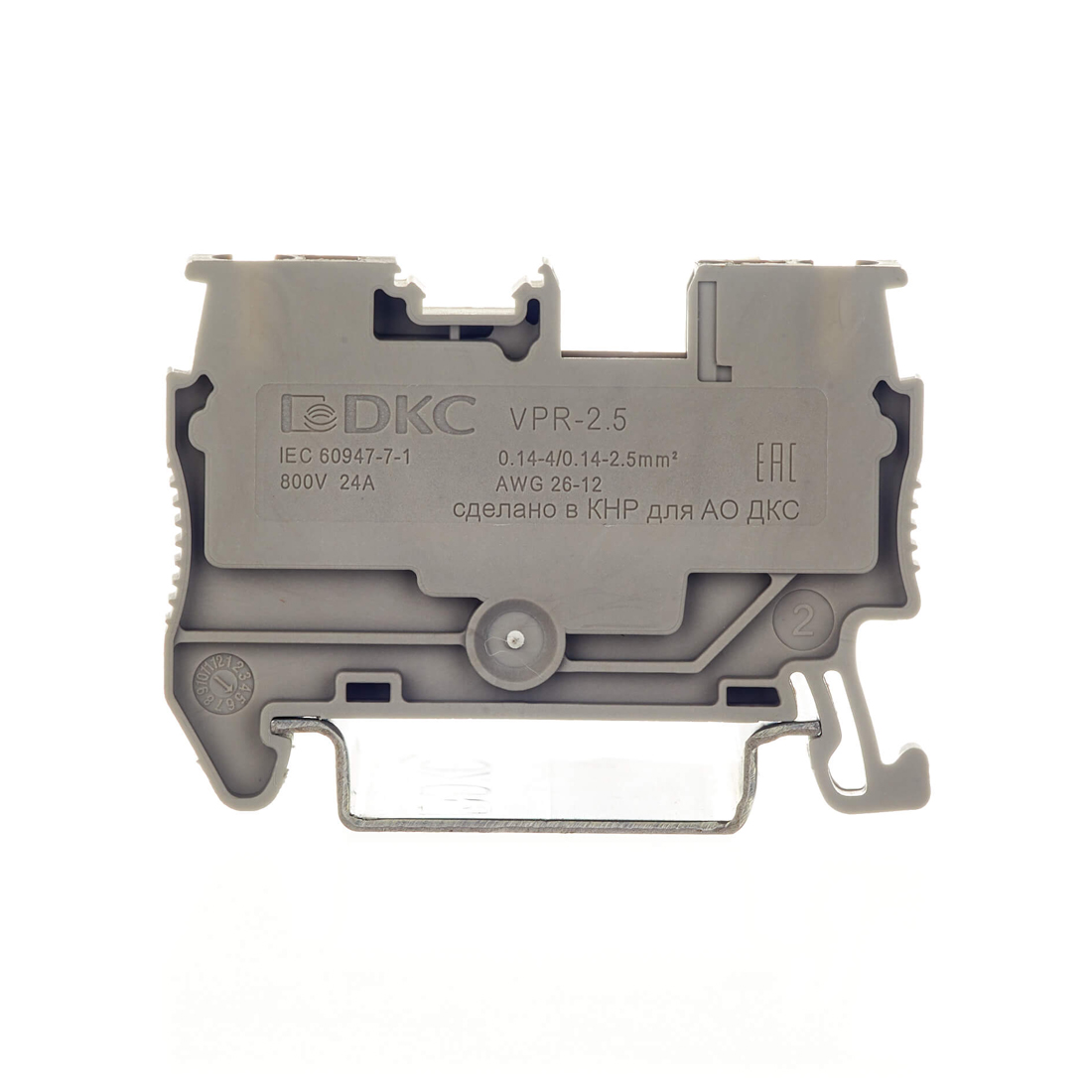 Клемма проходная DKC VPR-2.5-GY 2.5 мм2 Серая