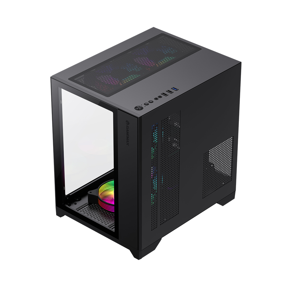Компьютерный корпус Gamemax Infinity Mini 7 ARGB Fans + Controller Black без Б/П